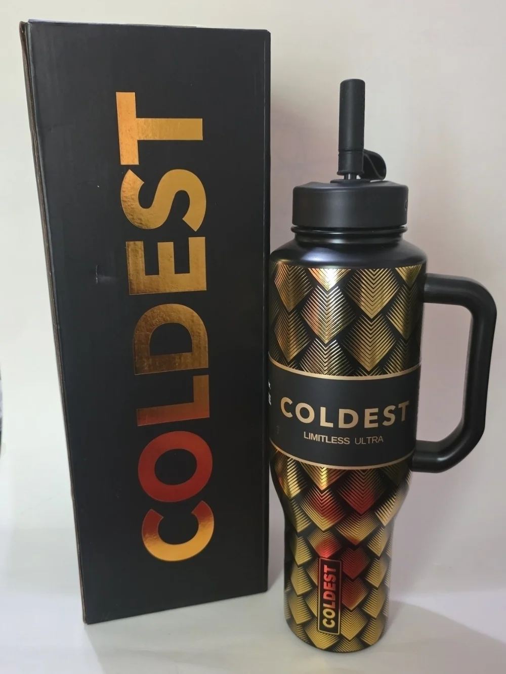 46oz Coldest Limitless Ultra Insulated Tumbler – Gold Dragon